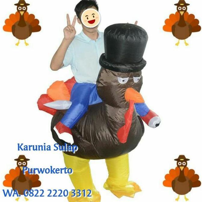 KOSTUM BALON AYAM HITAM COSPLAY BADUT ULTAH TOYS MAINAN KALKUN BALLON