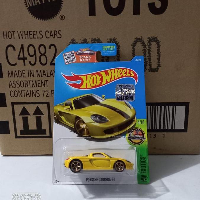 Hotwheels Porsche Carrera GT Kuning HW Exotics Us Card Factory Sealed