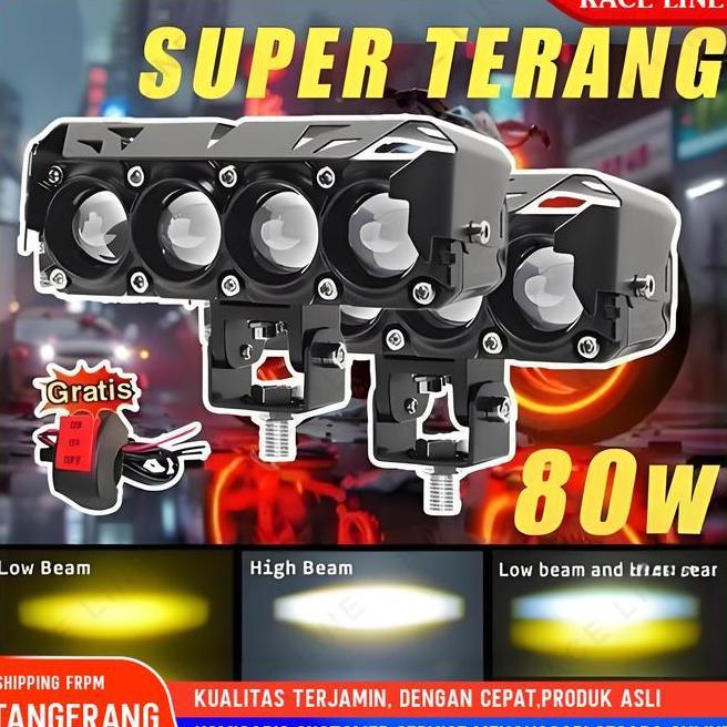 Lampu Sorot Mobil Lampu Led Sorot D3 Sql Lampu Sorot Led Laser 3 Mata 4 Mata 80 Watt 2 Warna Putih K