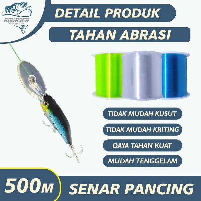 AQUASEA Tali Pancing TARANTULA 500Meter 5Warna  Nilon Tali Pancing Bahan Nilon Pancing Anti Keriting