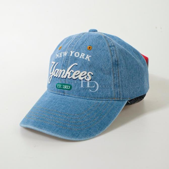 MLB NY Yankees Color Denim Varsity Unstructured Ball Cap Light Blue (3ACPD035N-50BLL)
