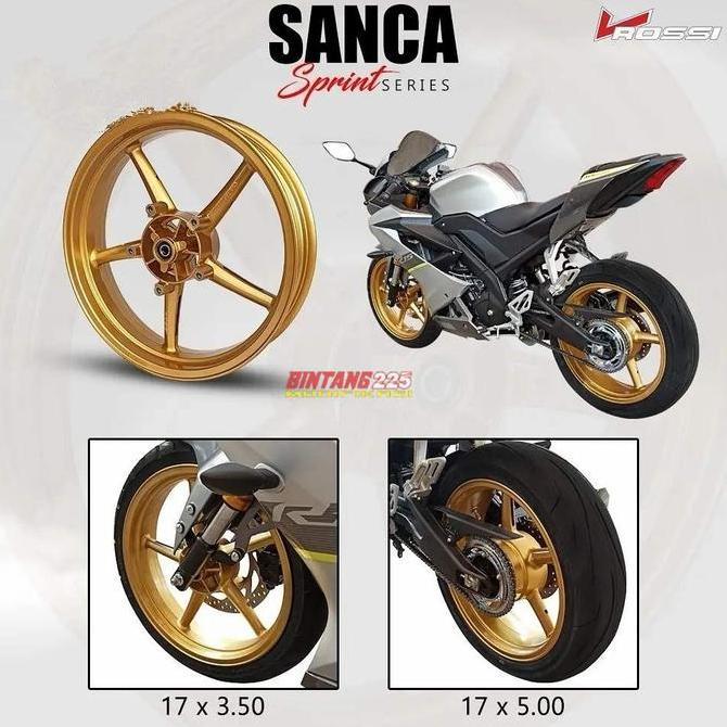 velg vrossi sanca R15 v3 gold mate velg lebar R15 v3 single disk depan Original