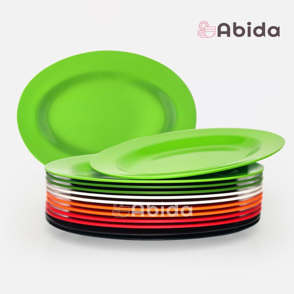Abida 1 Lusin Piring Oval Melamin 8 inch - Piring Saji Lusinan - Piring Lusinan - Grosir Piring - Pi