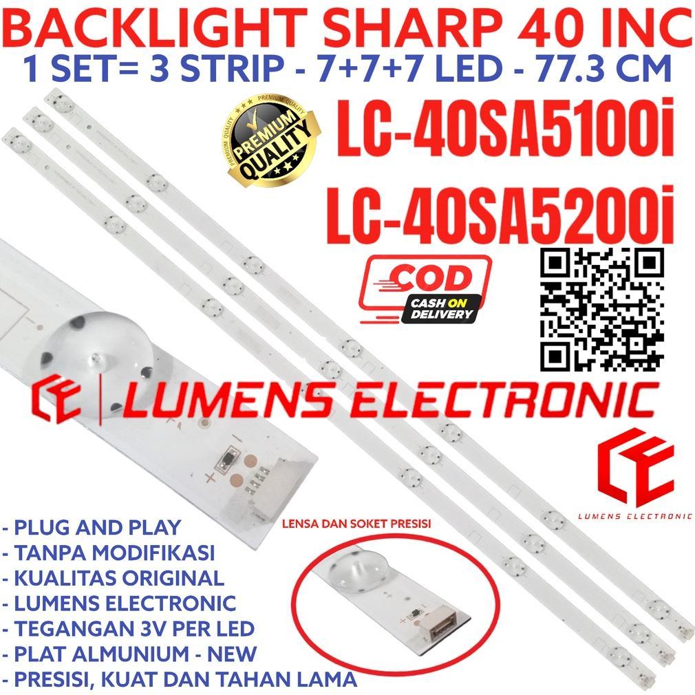 BACKLIGHT TV SHARP 40 INC LC 40SA5100 40SA5200 40SA5100i 40SA5200i 40SA LAMPU BL 7K 3V LC-40SA5100i 