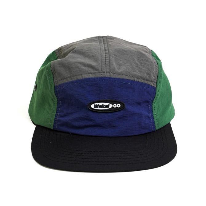 WakaiGo Five Panel 3 Tone Topi Uni Black/Grey/Olive