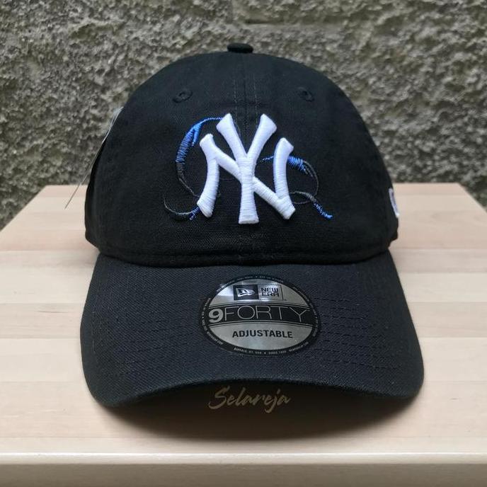Topi BTS Black Swan x New Era 9Forty Unstructured New York Yankees Black