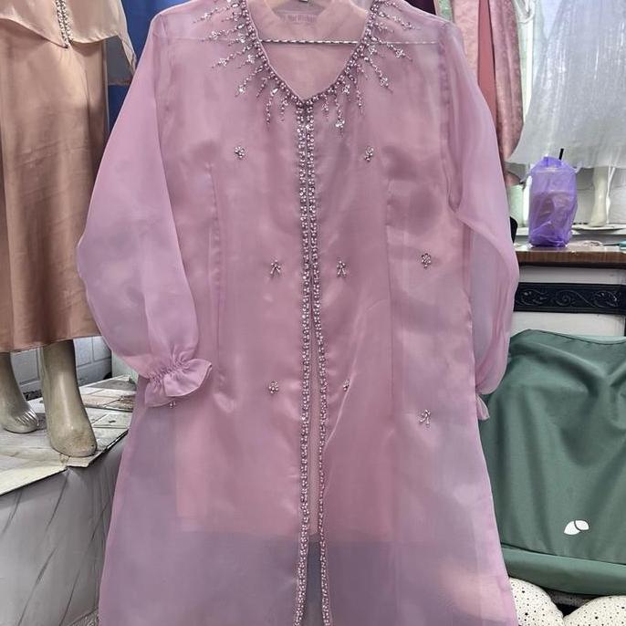 Organza outer premium payet cantik Muslim Cardigan Wanita Kardigan Panjang