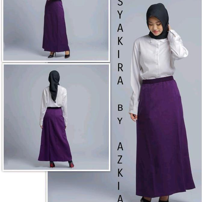 Rok kerja casual trendy wanita A line panjang terbaru modern kekinian pinggang full karet elastis po