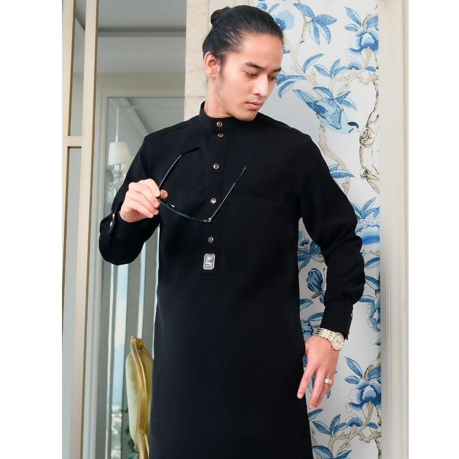 pengiriman cepat Jubah Slimfit pria Gamis Pria Slimfit jubah zayen hitam jubah pria muslim jubba mod