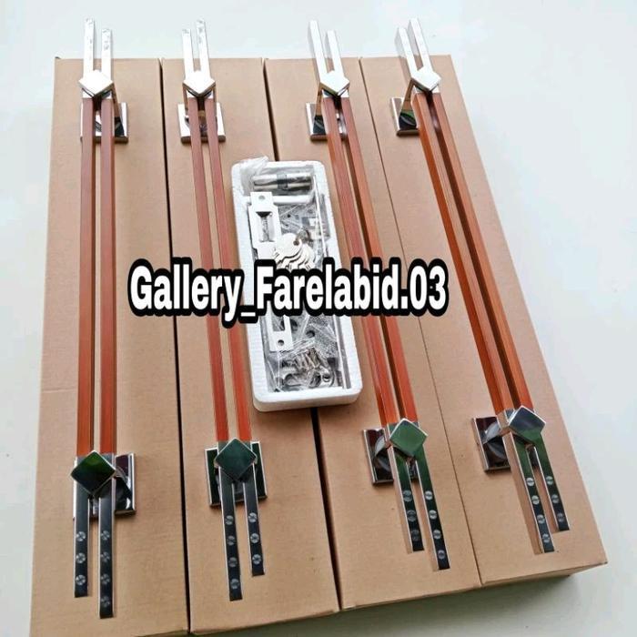 Handle Pintu Rumah Stainless Stell Grafir Set Kunci 60Cm 45Cm Gagang Tarikan Pegangan Pintu Kupu Tar