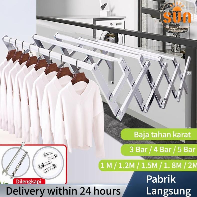 Jemuran Baju Tempel Dinding  - Rak Jemuran Pakaian Basah Lipat Rak Jemuran Jemuran Lipat Dinding Sta
