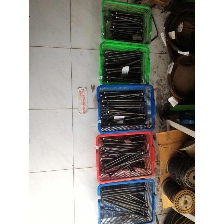 Baut 1/2 Inch Panjang 25 Cm Satu Set Baut Mur Besi Baja Baut Besar Restock