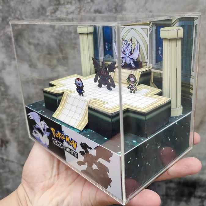 Diorama Cube Pokemon Black White Reshiram Zekrom