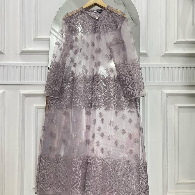 Gaia Outer Brokat Tile Panjang wanita Cardigan kondangan Muslim Kardigan Fit Putih Hitam Baju