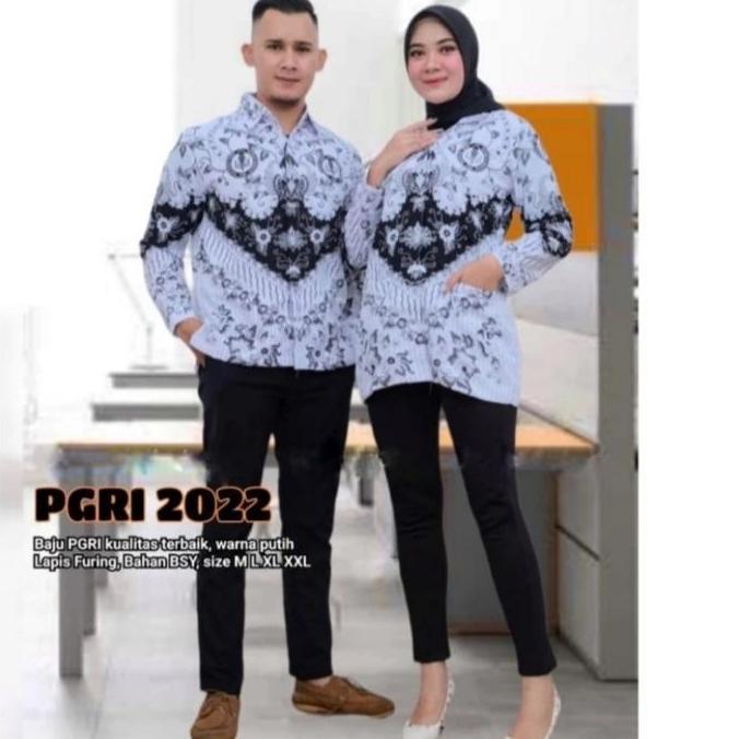 Seragam Baju Batik PGRI Guru Resmi Lapis Furing Pria dan Wanita