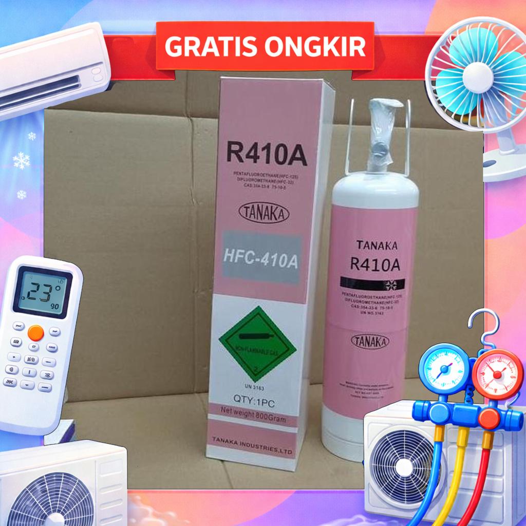Freon Ac Rumah R410 Kaleng Isi 800 Gram Plus Kran Freon Grab