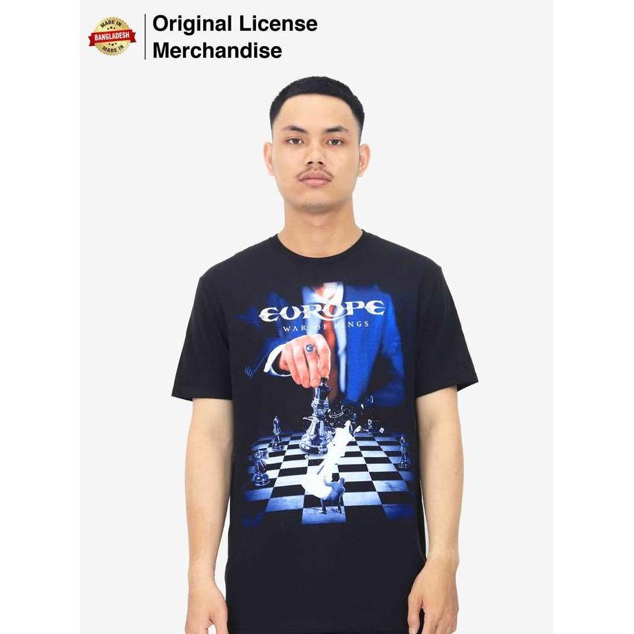 Kaos Baju Pendek Hitam Dewasa Pria Band Musik EUROPE Ori War Of Kings