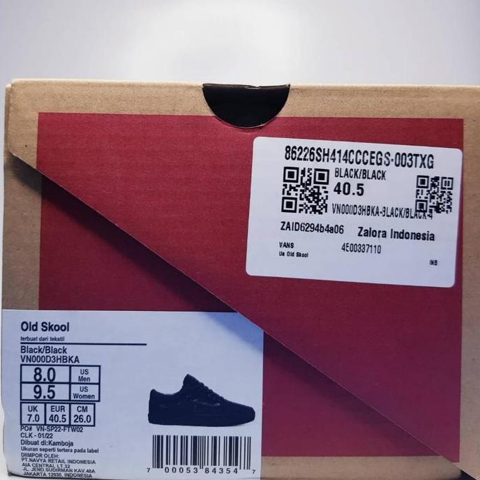 Vans Old Skool Full Black (Resmi PT. Navya)