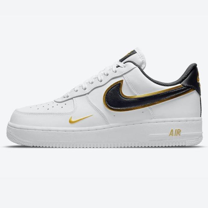 NIKE AIR FORCE 1 LOW DOUBLE SWOOSH WHITE GOLD BLACK ORINAL