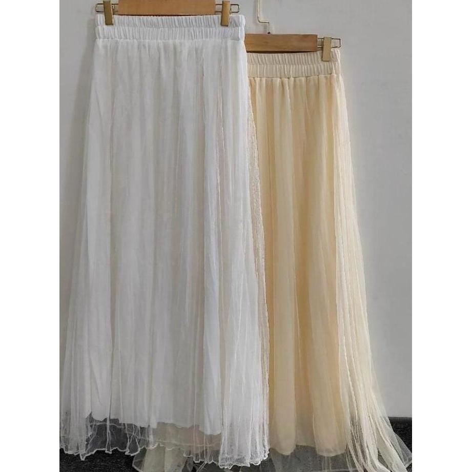 Rok Plisket Tutu Long Skirt korean Style | Rok Tile Wanita Terbaru |  Rok  TUTU  Terkini  | Bawahan 