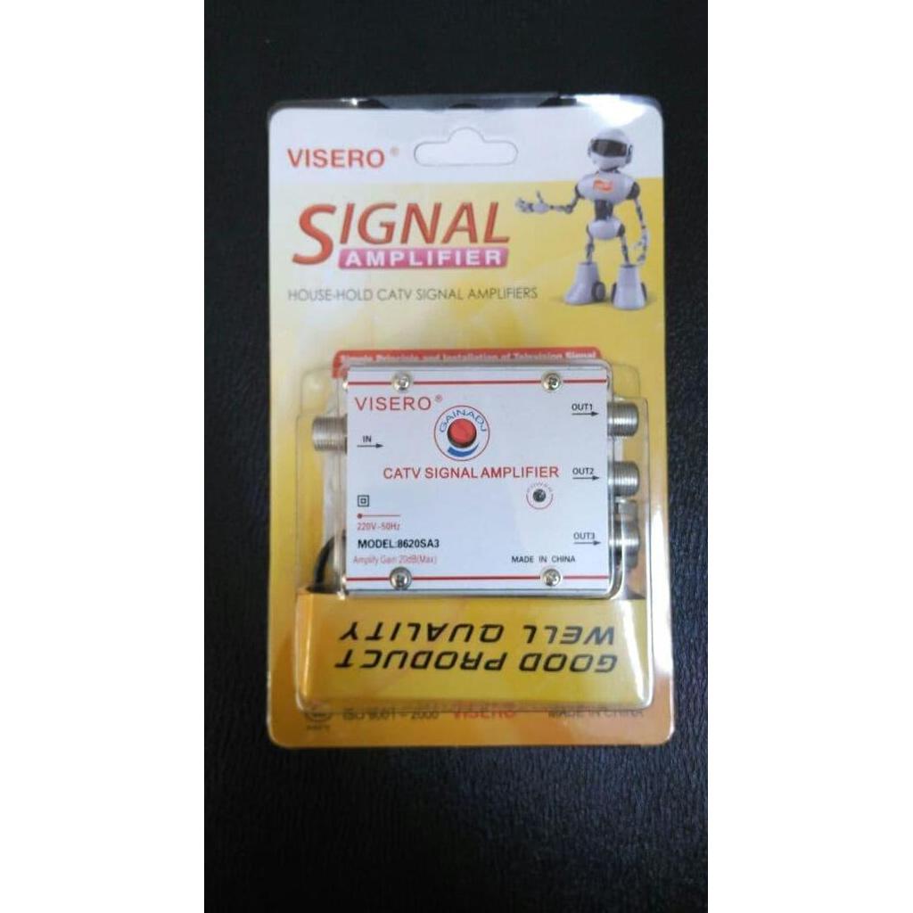 ORIGINAL visero catv signal amplifier 3 way 20 dbi penguat sinyal tv