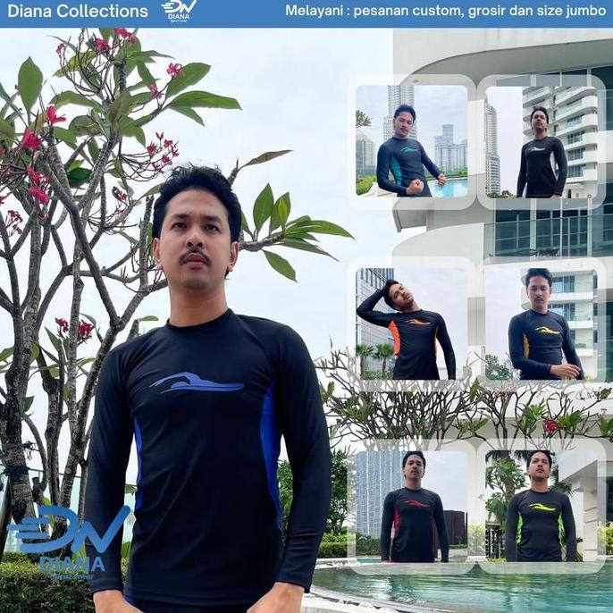Baju renang pria/Baju renang pria jumbo/Baju renang dewasa/Atasan renang lengan panjang