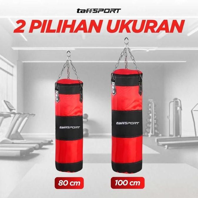 Set Sarung Samsak Gantung Bahan Kulit Tebal Dengan Kait Rantai Besi Dan Sarung Tangan Tinju Untuk La