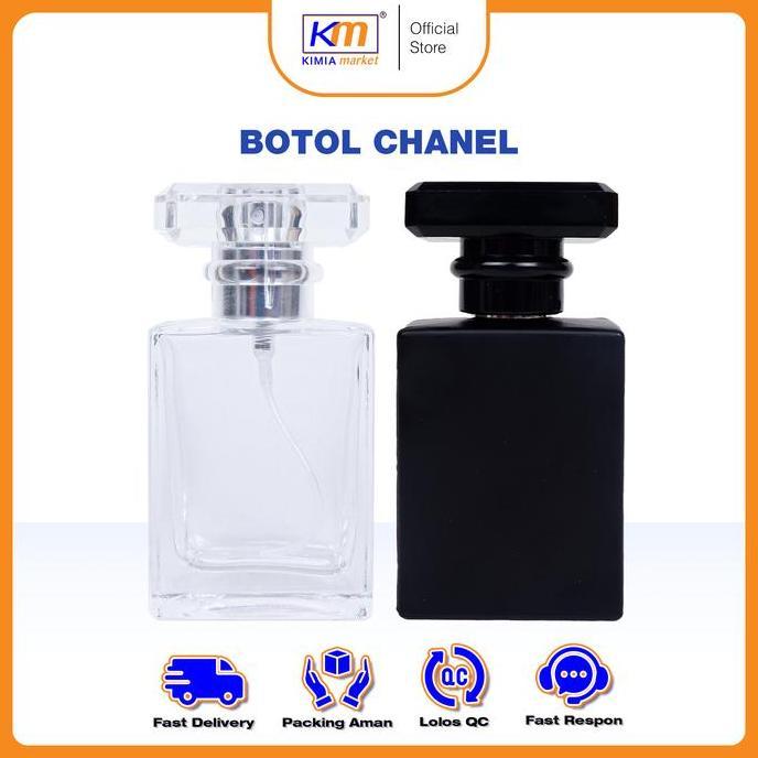 Botol Parfum Chanel Clear & Black 30ml