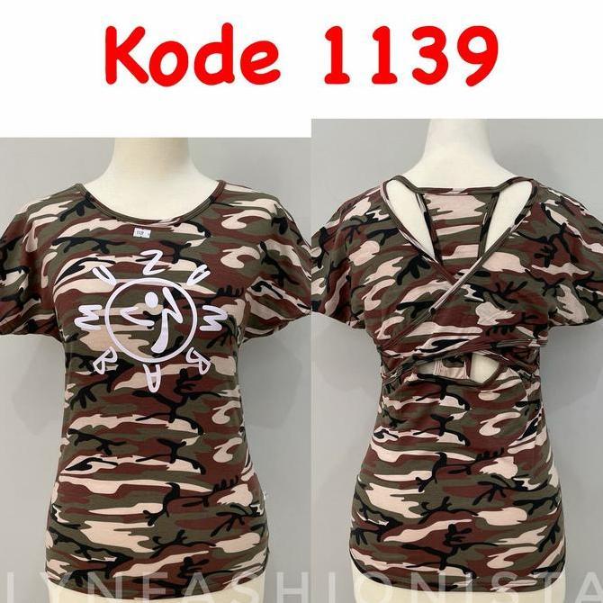 BAJU SENAM ARMY LORENG/BAJU AEROBIC WANITA/1139