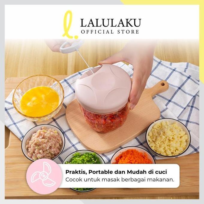 LALULAKU CHOPPER WARNA BESAR BLENDER TANGAN TARIK MANUAL BUMBU DAPUR