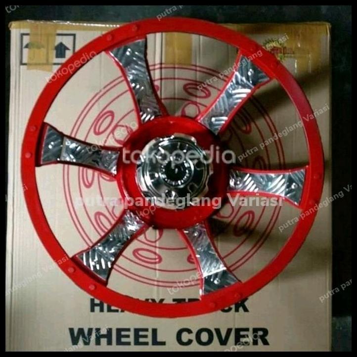 HOT DEAL DOP RODA MOBIL TRUK RING 16 MOBIL BELAKANG WARNA MERAH 2 PCS BAHAN BESI