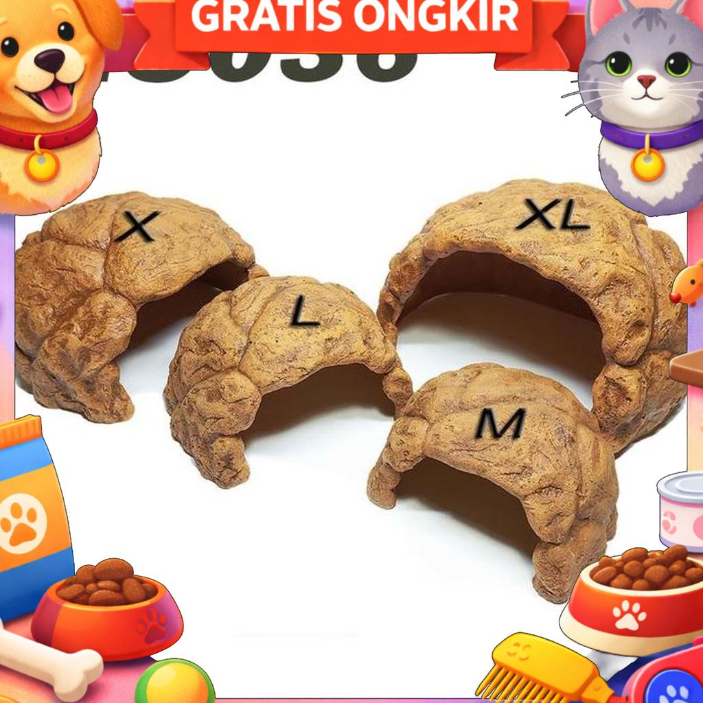 Hc036 Hiding Cave Places Tempat Sembunyi Reptile Kura-Kura Darat Tortoise Pardalis Sulcata Goa Perse