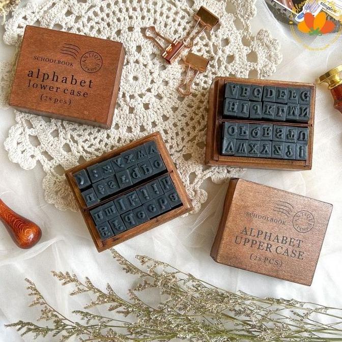 Stempel huruf alfabet alphabet stamp set journal bujo DIY cetakan cap stationery stuff LUIS