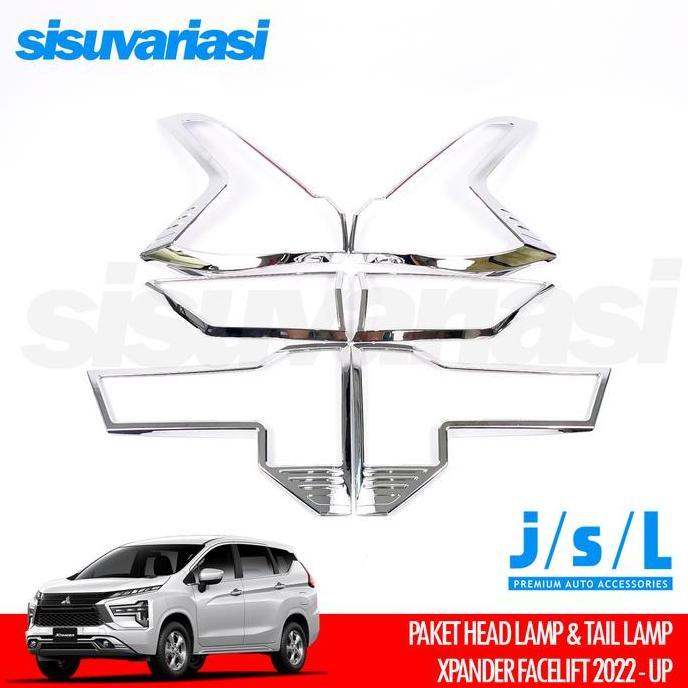 Paket Garnish Lampu Depan Belakang Xpander 2022 2023 2024 Cover Headlamp Stoplamp Aksesoris Mobil JS