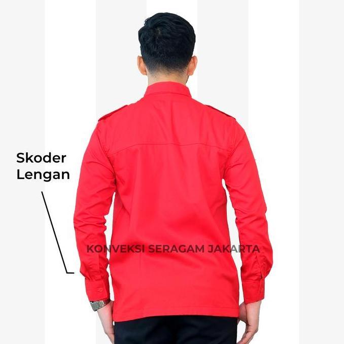 PDL Baju Kemeja Seragam Kerja Pakaian Dinas Lapangan Merah Bordir