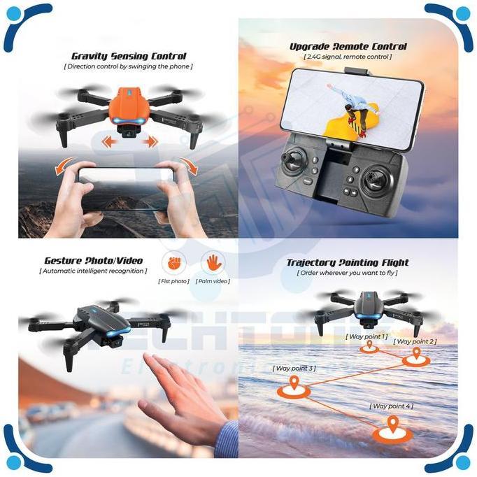 OBITO.KURAMA - DRONE E99PRO DUAL CAMERA VIDEO  ULTRA HD SMART  BATERAI 1800MAH BERGARANSI