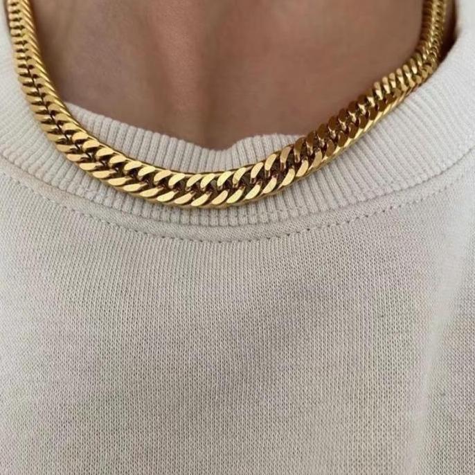 Cod,Bisa- Kalung Hiphop Rantai Besar 10Mm Untuk Pria Dan Wanita Anti Karat