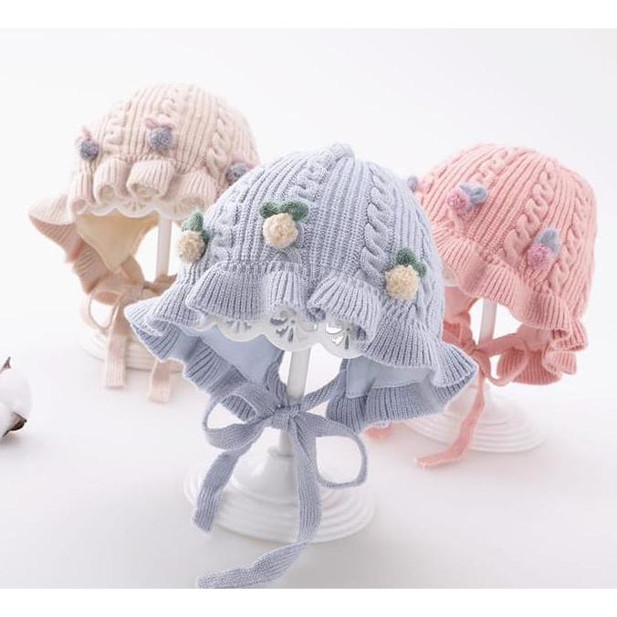 Terpopuler- Topi Noni Bayi / Topi Bonet Bayi / Topi Newborn / Topi Bayi Perempuan Kupluk  Bayi