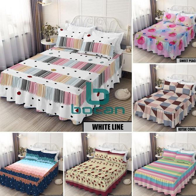 Sleep- Sprei Rumbai Homemade Ukuran 180X200 & 160X200 / Sprei Rumbai Bahan Katun Motif Bunga Aesthet