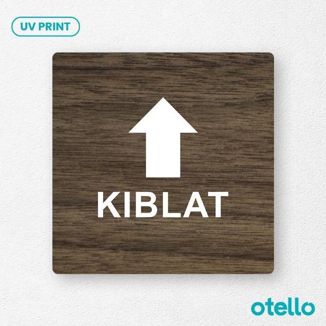 Troniktik- Signage Arah Kiblat Sign Board Label Tempel Kayu Penunjuk Arah Sholat