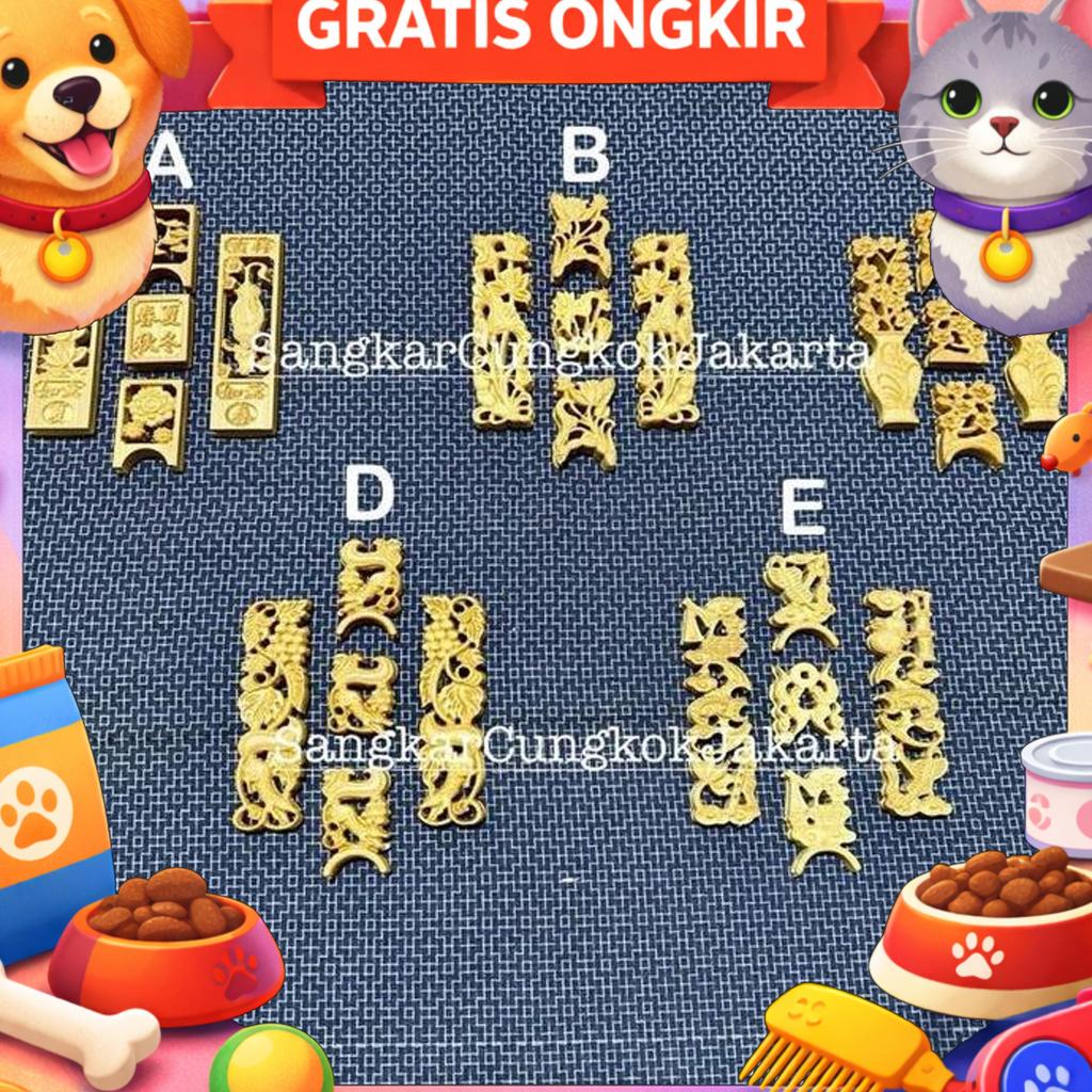 Aksesoris Pintu Sangkar Cungkok Peninggi Cepuk Stopper 1,7Cm Murai Hwamei Bahan Bambu Ukir