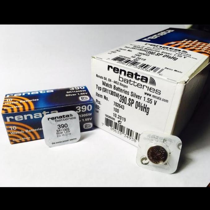 Homemart- Baterai Batre Lr1130 Sr1130Sw 390 Renata Original Swiss Jam Swatch