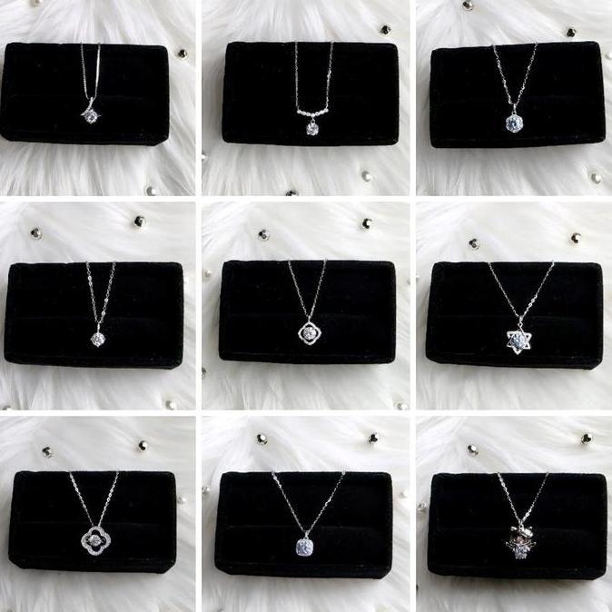 Cod,Bisa- Aurielle - Kalung Moissanite Silver 925 Lapis Platinum & Rhodium