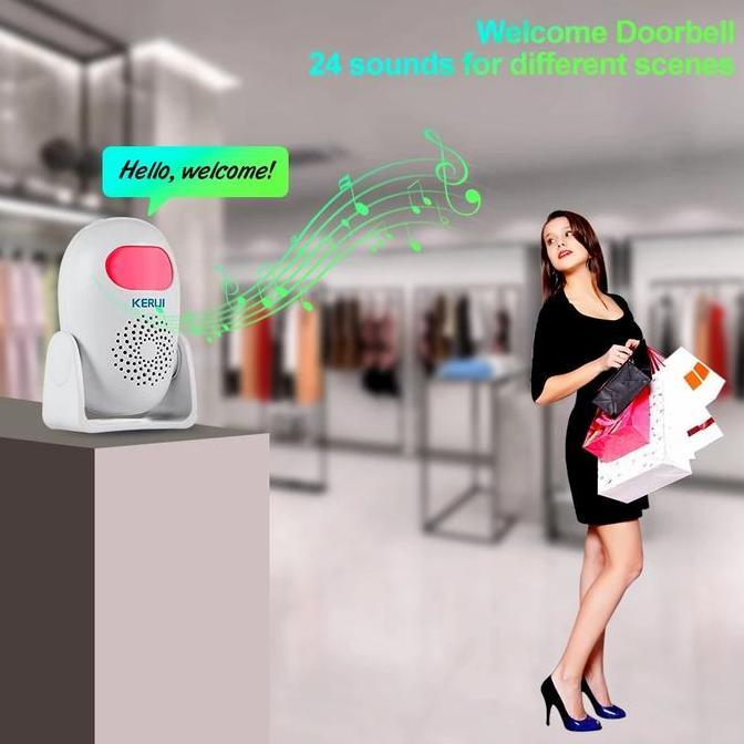 Helloby- Kerui M120 Bel Toko Alarm Selamat Datang Dengan Sensor Gerak Remote 11 Bahasa Pilihan Untuk