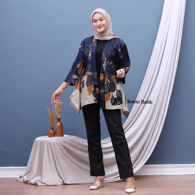 Sale Blazer Batik Atasan Wanita Outer Batik Kantor Modern