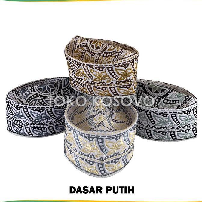 Uwouwo- Grosir (10 Pcs) Peci Oman Bangladesh Paket Usaha Kopiah Haji Sholat Banglades Santri Pria Pe