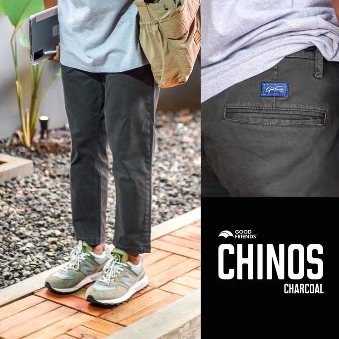 Pilihan Teratas- Goodfriends Celana Ankle Pants Chinos Charcoal