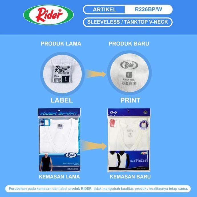 Cod,Bisabanget- Kaos Tank Top Pria Rider Sport V Neck Warna Putih