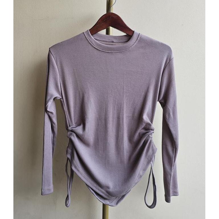 Fwbgy- Hs Blouse Serut Rib Wanita Rib Vest Knit Wanita