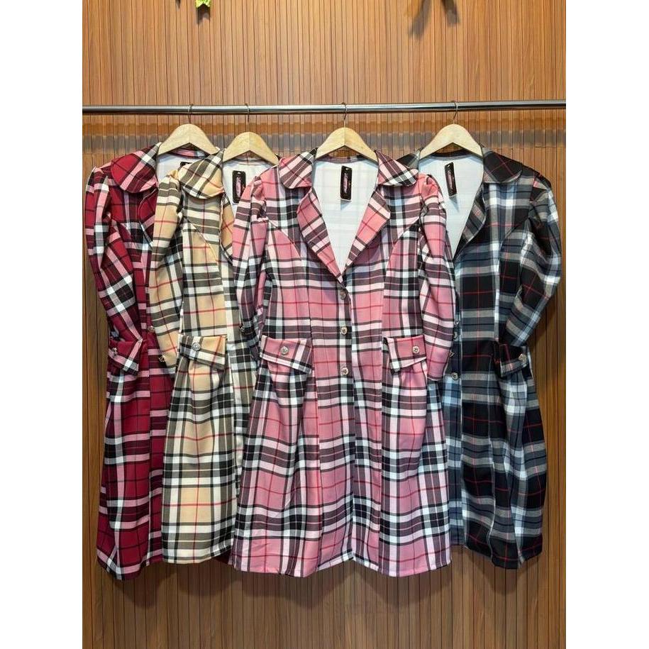 Fwbgy- #5605,Long Coat Rihana Kotak Bahan Scuba Premium  Wanita Blazer Panjang Tebal Casual Hitam Ja